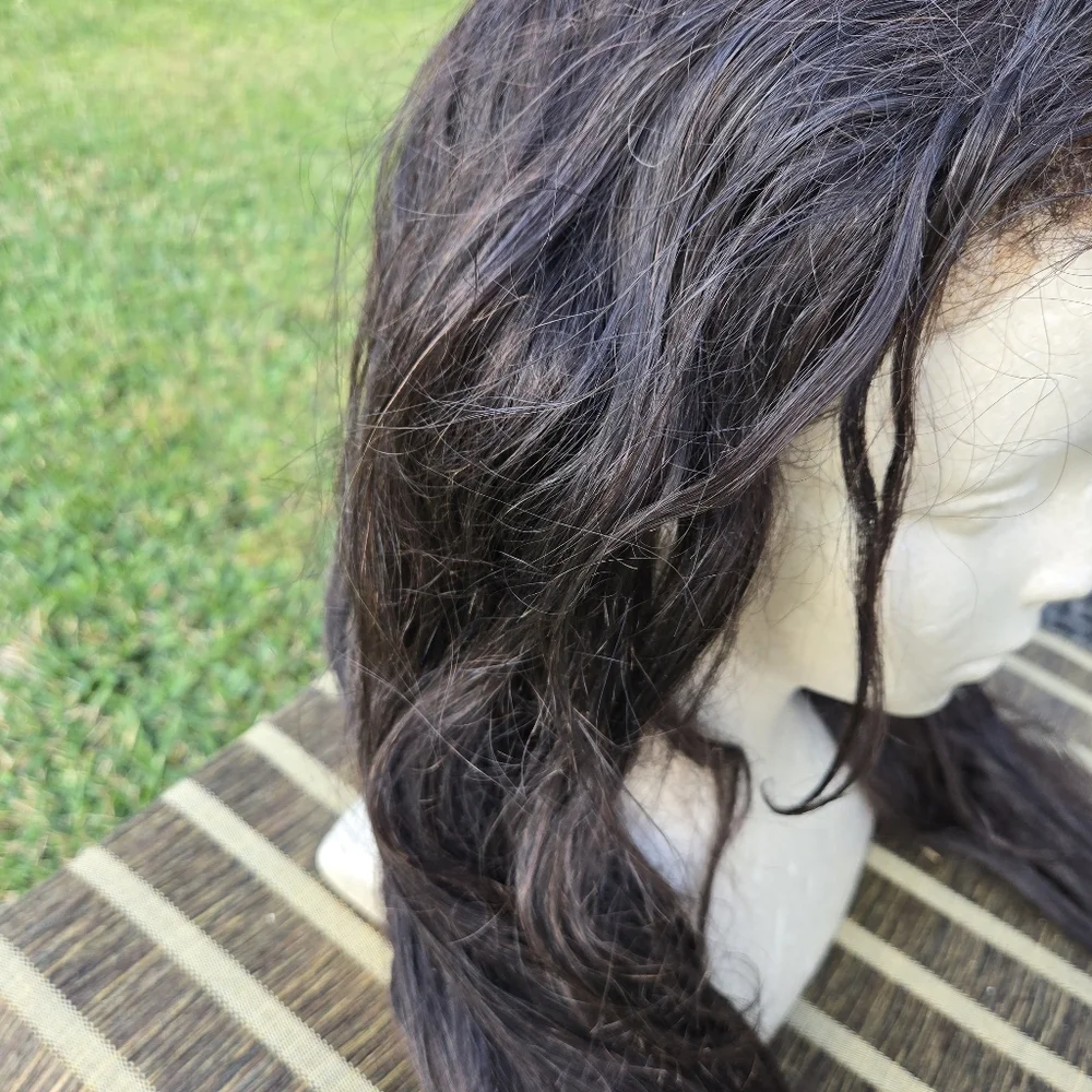 27” Choc Brown Human Hair Wig lace Front